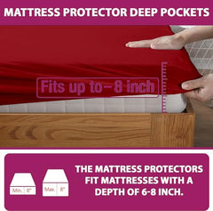 Trance Home Linen Premium 220 GSM+ 72"x36" Single Bed Size Cotton Terry Waterproof Mattress Protector | Elasticated Fitted Non-Toxic Bed Protector | Single Bed Mattresses Cover 72x36 inch, Brown
