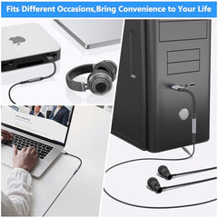 Tobfit USB to 3.5mm Headphone Adapter, USB A to Aux Jack Audio Adapter Cable Cord for PS5 PS4 PC Windows Mac Linux Laptop Desktop and More