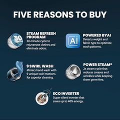 IFB 11 Kg 5 Star, DeepClean®, AI Powered, WiFi, Fully Automatic Front Load Washing Machine (EXECUTIVE PLUS BXN 1114KH, PowerSteam®, 9 Swirl, Steam Refresh, Inbuilt Heater, Eco Inverter, Black VCM)
