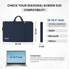 Dyazo 15.6 Inch Laptop Sleeve with Charger Pouch | Front Pocket with Handle Water Resistant Sleeve Case | Compatible for MacBook, HP, Dell, Acer, Asus, Microsoft, Samsung and Other Notebooks (Grey)