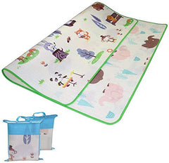 SYGA Double Sided Printed Waterproof Baby Play Mat Child Activity Foam Floor Crawling Baby Play Mat with Carry Bag (Multicolor)