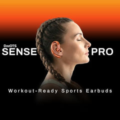 ACwO DwOTS Sense Pro True Wireless Earbuds, 42dB ANC, Voice-First Mic System for Clear Calls, Skin-Friendly Ear Hooks, 12mm Drivers, Dual Pairing, Sweat Resistant, Advanced Bluetooth Ear Buds (Orange)