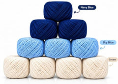 Crochet Cotton Thread Yarn Combo, 10 Rolls for Knitting, Crochet, Embroidery and Craft Making, Soft Decorative Thread for Handmade DIY Projects, Yellow & Green