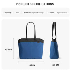 DailyObjects Recycled PET Dual Color Key Tote Bag For Women & Girls | Stylish Ladies Purse for Everyday Essentials | Fits any Laptop Upto 15.6 Inch | Padded Laptop Compartment - (Charcoal-Kelp)