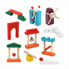 Syga Kids Educational Wooden Blocks Accessories Rainbow Stackable Train Educational Wooden Toys for 3+ Years Children