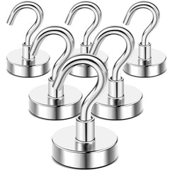 DIYMAG Magnetic Hooks 15pcs 30lbs Cruise Essentials 2026 Magnet Hook | Neodymium Heavy Duty Strong Magnets Hanging Ship Cabins Refrigerator Fridge Classroom Beach Vacation Kitchen Grills Home Tool