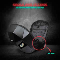 Hookaba Eye Rover LED Backpack 31L (Black) | Motorcycle Riding Bag With Programmable Screen | App Control & Water Resistant | Unisex Expandable Daypack For College, Travel, Laptop, Helmet
