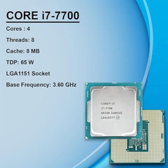 Core i7 7700 7th Generation Desktop Processor, 3.60 GHz, LGA1151 Socket, 4 Cores, 8 Threads, 8 MB Cache, Desktop Processor, (Silver)