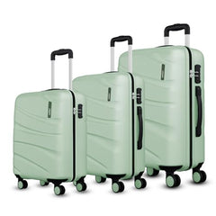 Safari 3Pc Polycarbonate Persia Set-55+65+77 Cms Small, Medium & Large Size (Cabin & Check-in) 8 Wheels Luggage/Speed_Wheel Suitcase/Trolleys (Pearl Blue)