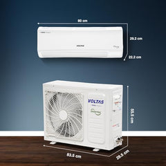 Voltas 125V Vectra CAW 1 ton 5 star inverter Split AC|4-IN-1 Adjustable mode|Energy Efficient|High ambient Cooling-cools even at 52°C|Anti dust filter with Anti-microbial coating| Copper Coil | White