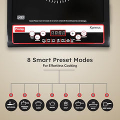 Prestige Xpress 1200W Induction Cooktop with Ceramic Plates, Black