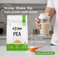 AS-IT-IS ATOM Pea Protein with DigeZyme® Mango Fusion, 1kg I Recovery & Strength, Plant-Based Protein for All Day Fuel