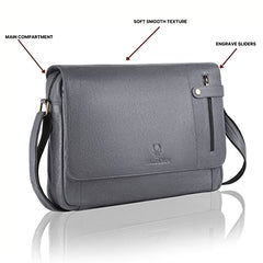 WildHorn Genuine Leather Laptop Messenger Bag for Men | Stylish Office Bag with a Padded Laptop Compartment & Adjustable Strap | Designed to Fit Laptops up to 14 Inches | Backed by a 1-Year Warranty