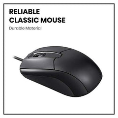 Perixx PERIMICE-209P Wired PS/2 Optical Mouse – Ambidextrous 3-Button Design, 1000 DPI Precision & 6-Ft Cable – Glossy Black for Legacy PCs & Industrial Systems