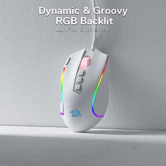 Redragon M612AK PRO RGB Gaming Mouse, 8000 DPI Wired/Wireless Optical Mouse with 9 Programmable Buttons & 7 Backlit Modes, BT & 2.4G Wireless, Software Supports DIY Keybinds Rapid Fire Button