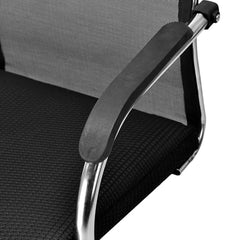 GOYALSON Visitor Chair Leather Back and Cushioned seat Chrome Base Suitable for Reception Home Conference Room Study Computer Restaurant Chair (1 Leather Back, z Black, Standard)
