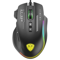 SpinBot Clutch GT900 with 7200 DPI Gaming Sensor and 8 Programmable Buttons RGB Wired Optical Gaming Mouse (USB 2.0, Black)