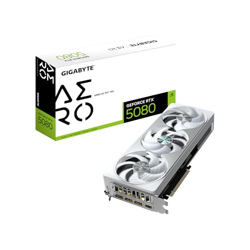 GIGABYTE Geforce RTX 5080 AERO OC SFF 16G Graphics Card, WINDFORCE Cooling System, pci_e_x16 16GB 256-Bit GDDR7, GV-N5080AERO OC-16GD Video Card