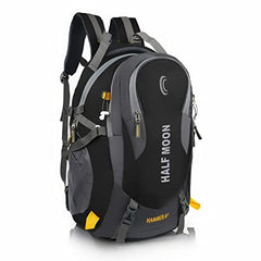 Half Moon 45L Hammer Waterproof Rucksack Bags for Man/Trekking Bags for Men | With 17.3" Laptop Compartment & Rain cover | For Trekking, Hiking, Travel Backpack for Men & Women (Navy Blue)