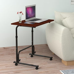 TABLE MAGIC- BADE Multipurpose Laptop Table Mat Finish - Adjustable, Foldable, Portable, Engineered Wood Top with Footrest, Top Size 60 * 45cm (Beige- Wenge)