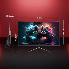 FRONTECH Ultima Series 24 Inch Curved LED Monitor, Refresh Rate 100Hz, 3500R Curve, Full HD 1080p, Built in Speaker, Bezel Less Design, HDMI & VGA Ports, 3 Years Warranty (MON-0088, White)