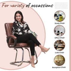 RATISON Special Director Principal Manager Office Visitor with arm Rest with Double Pipe Frame and Cushioned seat Back (2, Black, Double Pipe Frame)
