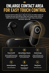 TWS G12 Bluetooth 5.4 Wireless Earbuds with ENC Noise Cancellation, Deep Bass Stereo Sound, HD Calling Mic, Touch Control, 50H Playtime, USB-C Fast Charging Case, Low Latency TWS Earphones