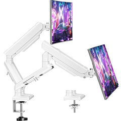 MOUNTUP Dual Monitor Stand for Desk, Monitor Arms for 2 Monitors 13-32 Inch | Holds 4.4-19.8lbs per Arm, VESA 75x75/100x100, Full Motion Monitor Mount for Home Office, C-Clamp & Grommet Base, Black