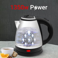 INALSA Electric Kettle for Hot Water |1.8 L Capacity| LED Illumination & Borosilicate Glass Body| 2 Year Warranty|Multipurpose Electric Kettle| Water Boiler (Prism Inox),1350 Watts