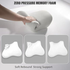 CRENTILA Car Neck and Back Cushion Memory Foam Lumbar Support Pillow for Office Chair and Car Seat, Comfortable Ergonomic Design for Neck and Back Rest, Black