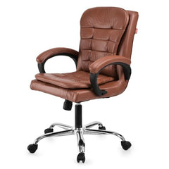 GOYALSON Mesh Back Revolving Chair for Office Home Swivel Desk Chair with Comfortable Seating & Wheels (1, Brown, Standard)
