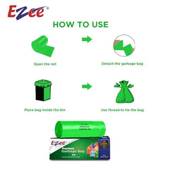 Ezee Live Life Ezee Way Garbage Bags for Dustbin/Trash Bag|30 count|Medium 19 X 21 Inches