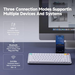 nuphy Air75 V3 Hot Swappable Wireless Mechanical Keyboard, 84 Keys 75% Custom Low Profile Keyboard with Knob, RGB Backlit, Gasket Mounted, Support Bluetooth/2.4GHz/USB-C,White-Red Nano