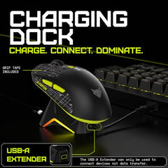 EvoFox Ghost X Pro Tri-Mode Wireless Gaming Mouse with RGB Charging Dock, 54g Ultra-Lightweight, 30,000 DPI Instant S312 Sensor, 8000Hz Polling, 100M Huano Switches, Dual Bluetooth, 2.4GHz, Wired