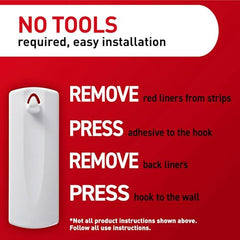 3M Command Sawtooth Picture Hangers, Photo frame Hooks, Holds 1.8 kg, No Paint Damage, Holds Strongly, Reusable, Adhesive hooks for wall, Multi-surface (White, 4 hooks, 6 strips)