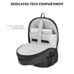 Safari Grande 43L Expandable Travel Laptop Backpack, 3 Compartments, Compression Straps, Bottle Holder, Overnighter Travel Bag For Boys And Girls, Color- Black