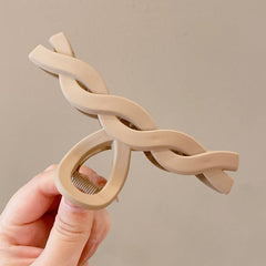 MOMISY Non slip Hair Claw Clutcher Clips for Women Big Jelly Jaw Clip Clamps for Girls Accessories for Long Thick Hair (10.8 cm, Twist, 2)