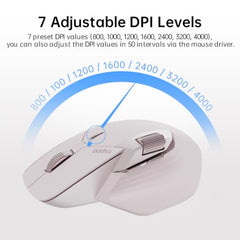 Rapoo MT760L Ergonomic MultiDevice Mouse, Rechargeable, Onboard Memory, Blk