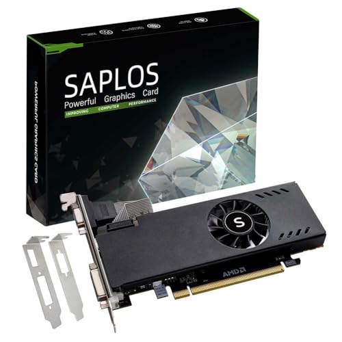 SAPLOS Radeon RX 550 pci_e_x8 Graphics Cards, 4GB, GDDR5, 128-Bit, VGA/DVI-D/HDMI, Video Cards for PC Gaming, Desktop Computer GPU, for Mini ITX, Low Profile
