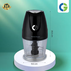 CG - CHADR300 Adrina 300W Electric Vegetable Chopper Cutter, Chop, Mince, Dice, Whisk,Twin Blade, Large 400ML Bowl, OneTouch Operation, Compact Design, 2Yr Manufacturer Replacement Warranty - Black