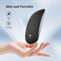 Offbeat - Atom Dual Bluetooth 5.1+5.1 & 2.4Ghz Wireless, Type-C Rechargeable 100 Hours Battery Silent Click Mouse, Triple Device connectivity Windows, Mac, iOS, Android (Silver)