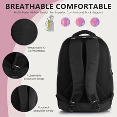 Half Moon Samurai Anime School Bags for Boys Men | Laptop Bag for Man | College Bag for Boys | Backpack Bag for Man Students use with Laptop Compartment & Small Pockets inside (Black & Red)