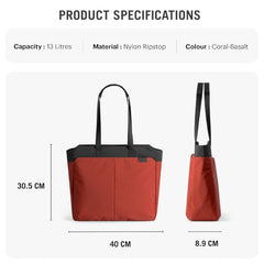 DailyObjects Recycled PET Dual Color Key Tote Bag For Women & Girls | Stylish Ladies Purse for Everyday Essentials | Fits any Laptop Upto 15.6 Inch | Padded Laptop Compartment - (Charcoal-Kelp)