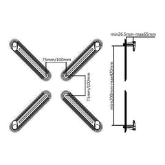 Jin Office Four-ARM Monitor Adapter KIT for Non-VESA Monitor and CAN Mount Any Monitor Without Screw Holes| ONLY VESA Adapter| Does NOT Included Monitor Mount Stand