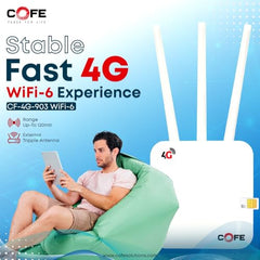 COFE CF-4G 903 | Speed upto 300Mbps | All 4G/5G Sim Compatible | Plug and Play | No Configuration Required | Micro SIM Card Slot | Supports DVR, NVR, Wi-Fi Camera | 3 Antenna | 128MB RAM Configuration