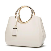 SYGA Leather Glossy Women's Bag Bride Wedding Handbag Women's One Shoulder Crossbody Stylish Bag(WHITE)