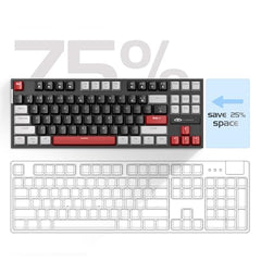 MageGee 75% Mechanical Gaming Keyboard with Brown Switch, LED White Backlit Keyboard, 87 Keys Compact TKL Wired Computer Keyboard for Windows Laptop PC Gamer - Retro Grey/White