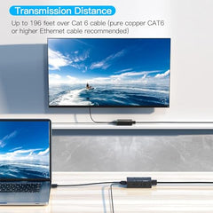 MICROWARE HDMI Extender, HDMI to RJ45 Network Cable Extender Converter Repeater Compatible with 5e / 6 1080p up to 60m HDTV HDPC PS4 STB 4K 2K (60 Meter)