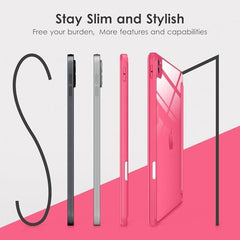 ProElite Case for iPad Air 11 Inch M4/M3/M2 2026/2025/2024, iPad Air 10.9 inch 5th/4th Gen & iPad Pro 11 inch 4th/3rd Gen 2022 case Cover, Transparent Smart Flip Cover with Pencil Holder, Lavender