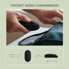 SATECHI OntheGo Bluetooth Mouse, Connect Up to 3 Devices, for Laptop, Black